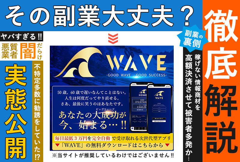 ウェーブ（THE WAVE）・池田恭子（いけだきょうこ）は詐欺か！？毎日最低3万円が稼げるという怪しいサイトに登録して調査！